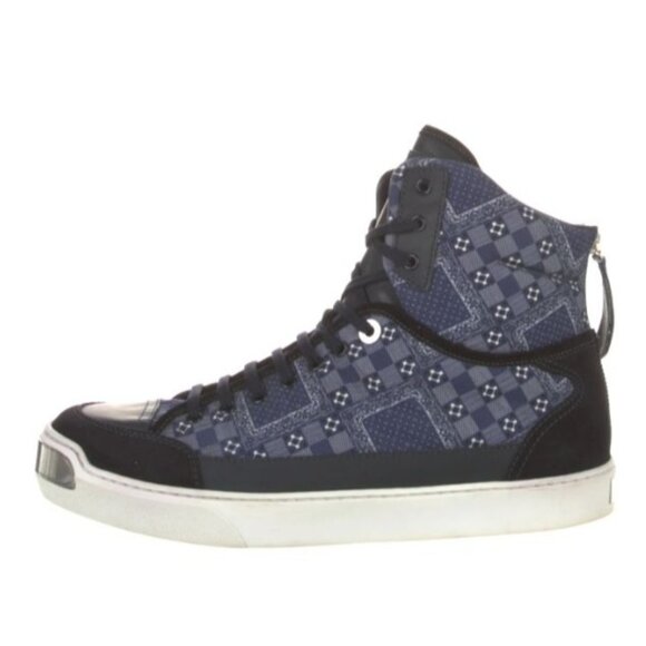 Louis Vuitton Other - Louis Vuitton On The Road Blue Monogram Bandana High-Top Sneakers Men's Size 11